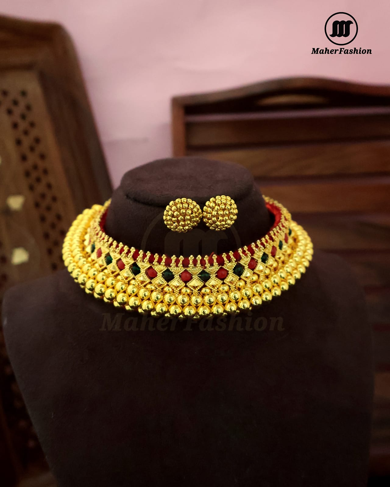 Shop Peshwai Parampara Vajratik Thushi Necklace NECKLACE Maher