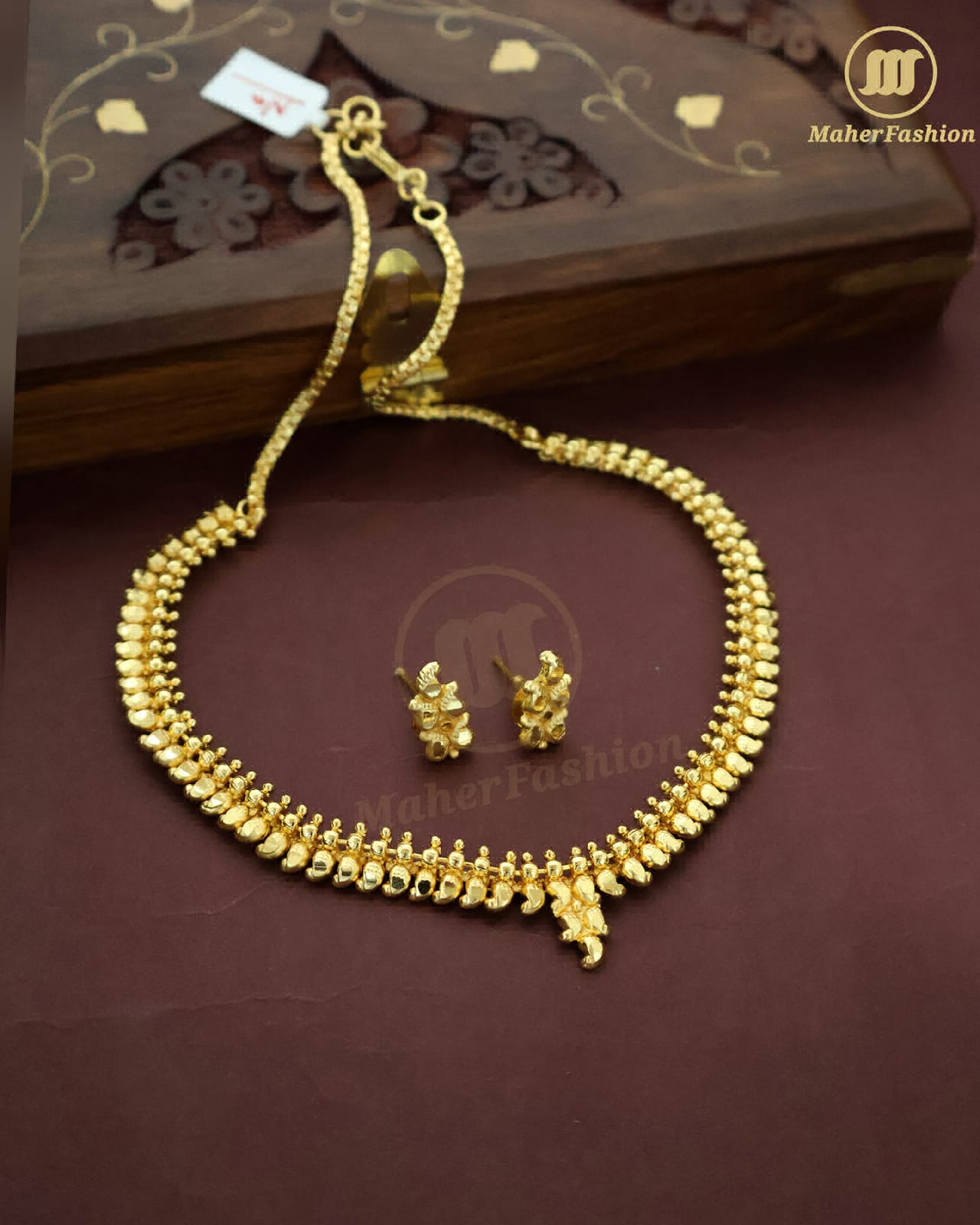 Shop ENTICING GOLDEN NECKLACE NECKLACE Maher Fashion in Mumbai